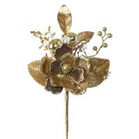 19" Gold Magnolia Spray 3/Bag