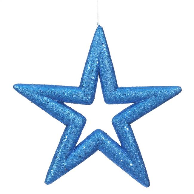 14" Blue Glitter Star Outdoor