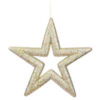 14" Champagne Glitter Star Outdoor