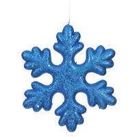 11" Blue Glitter Snowflake Outdoor