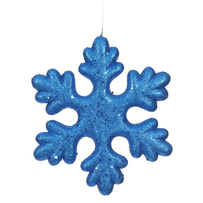 11" Blue Glitter Snowflake Outdoor