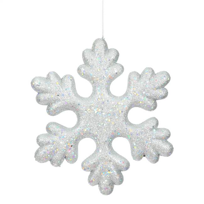 11" Silver Glitter Snowflake Outdoor