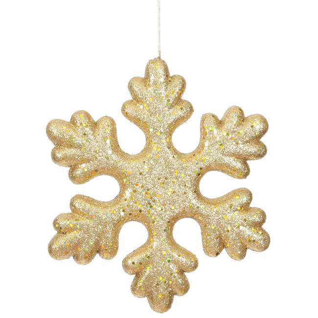 11" Gold Glitter Snowflake Outdoor