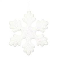 11" White Glitter Snowflake Outdoor