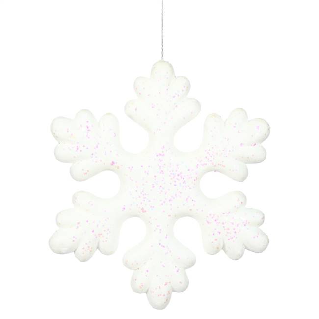 11" White Glitter Snowflake Outdoor