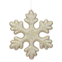 11" Champagne Glitter Snowflake Outdoor