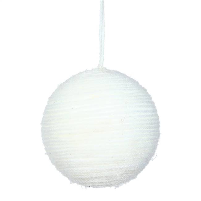 3" White Yarn Ball Ornament 12/Bag