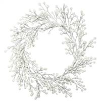 22" White Glitter Berry Wreath