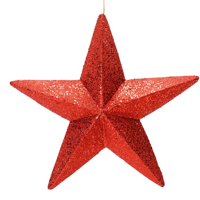 23" Red Glitter Star Outdoor