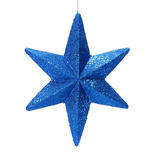 20" Blue Glitter Bethlehem Star Outdoor