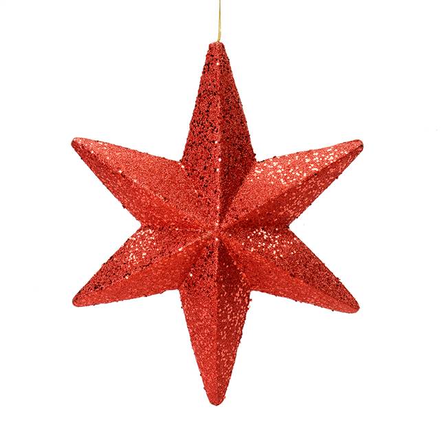 20" Red Glitter Bethlehem Star Outdoor