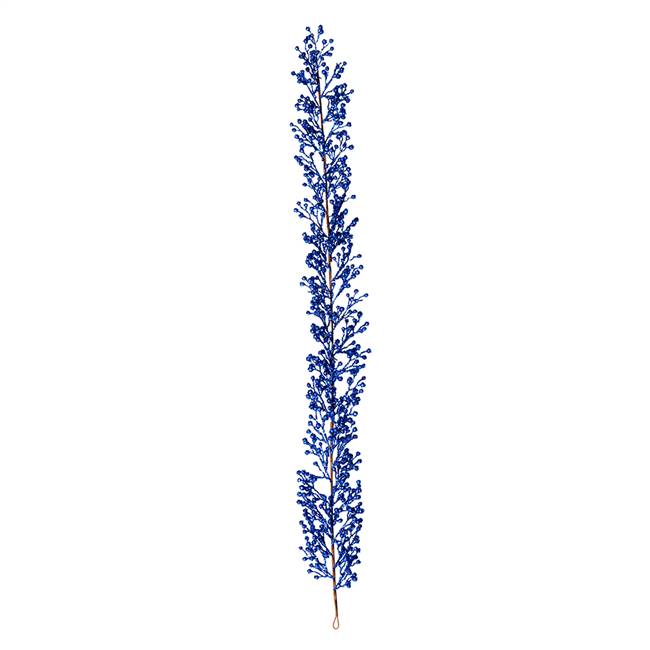 6' Blue Glitter Berry Garland Outdoor