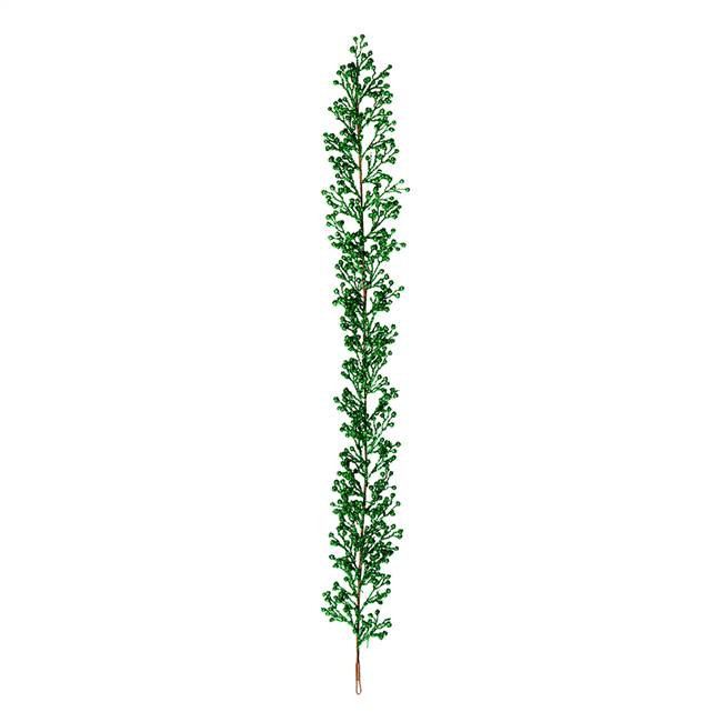 6' Green Glitter Berry Garland Outdoor