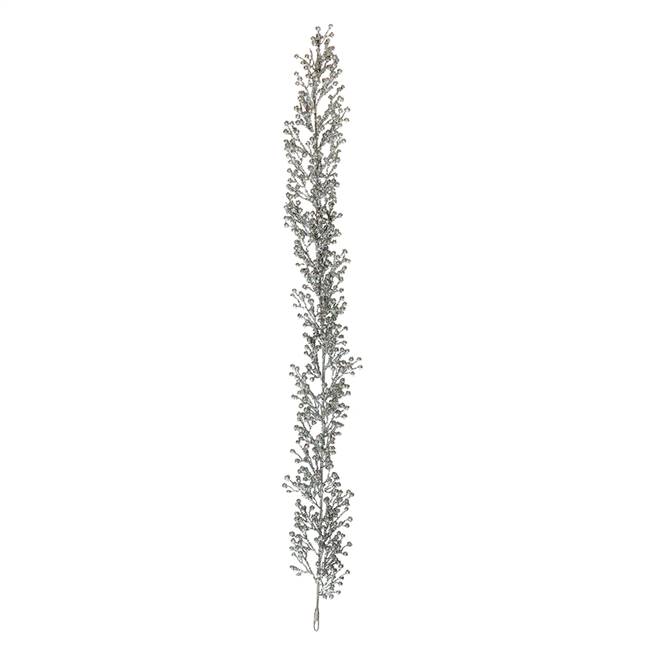 6' Silver Glitter Berry Garland Outdoor