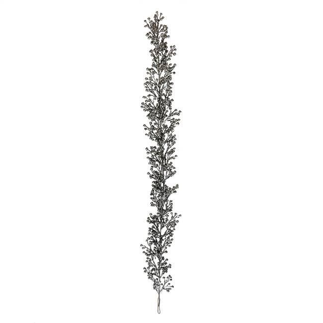 6' Pewter Glitter Berry Garland Outdoor