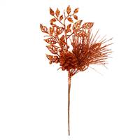 10" Brn Orange Pinec Glitt Lf Pick 12/Bg