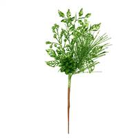10" Lime Pinecone Glitt Leaf Pick 12/Bg