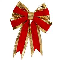 16" x 19" Red Structured Bow Gold Trim