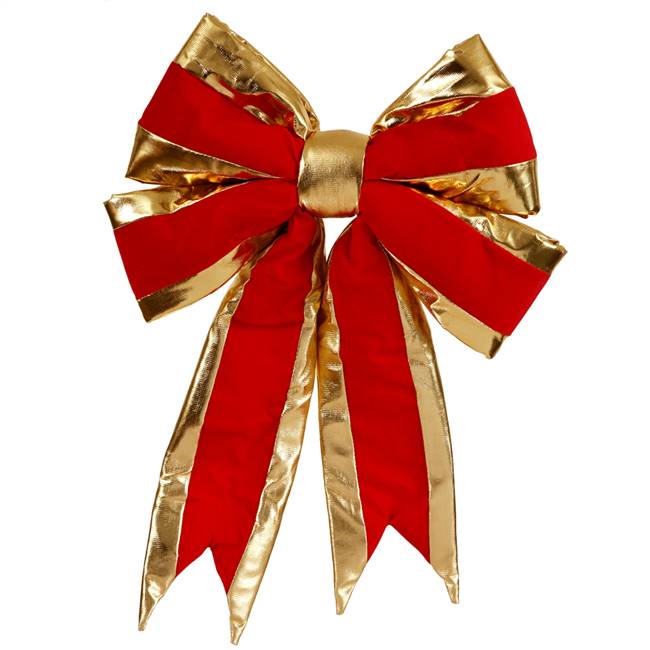 16" x 19" Red Structured Bow Gold Trim