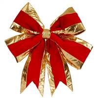 24" x 30" Red Structured Bow Gold Trim