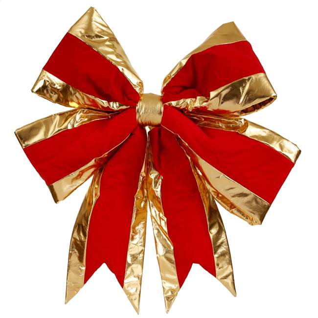 24" x 30" Red Structured Bow Gold Trim