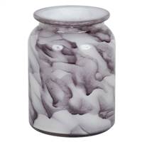 5.8" Marble Paint Round Glass Container