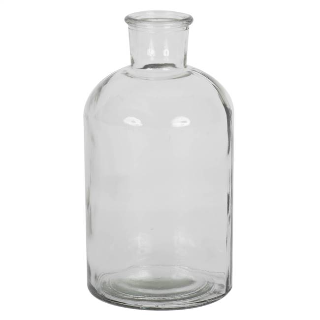 8" Clear Glass Bottle Set/2