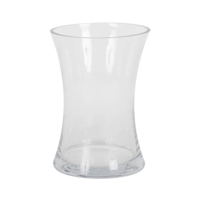 8" Clear Hourglass Glass Container