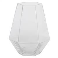8.6" Clear Hexagon Glass Vase