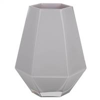 8.6" Crystal Gray Hexagon Glass Vase