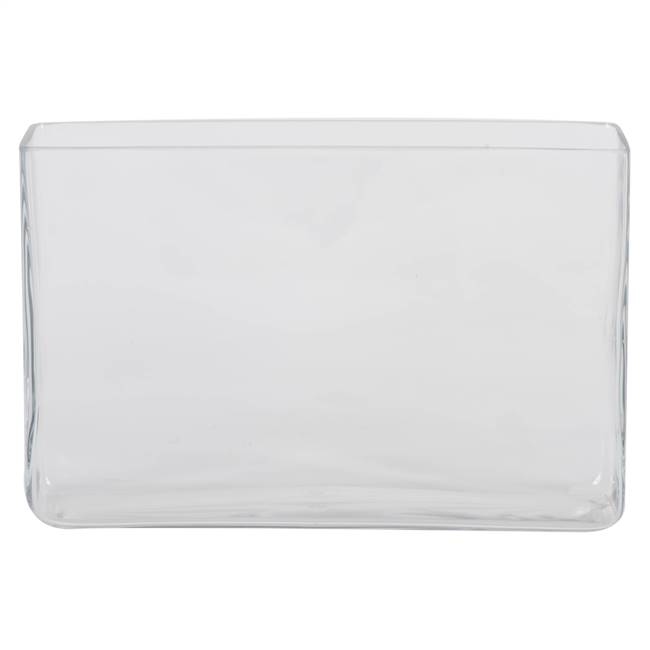 7" Clear Rectangle Glass Container