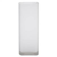 9.6" White Square Glass Container