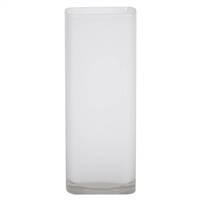 9.6" White Square Glass Container