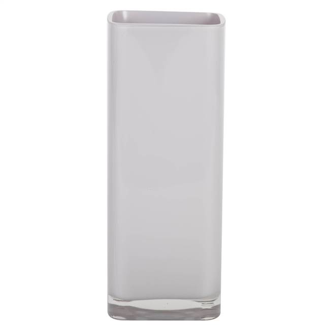 9.6" Crystal Gray Square Glass Container