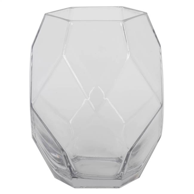 7.75" Clear Geometric Glass Vase