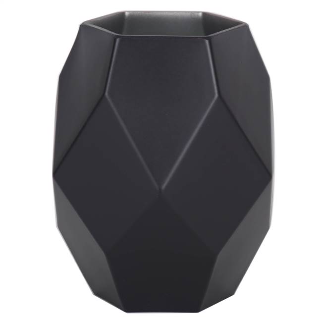 7.75" Black Geometric Glass Vase
