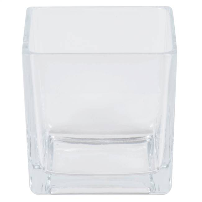 4" Clear Cube Glass Container Set/4