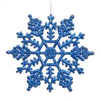 4" Blue Glitter Snowflake 24/Pvc Box