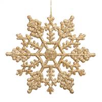 4" Gold Glitter Snowflake 24/Pvc Box