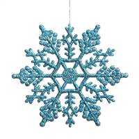 4" Turquoise Glitter Snowflake 24/Pvc Bx