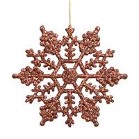 4" Mocha Glitter Snowflake 24/Pvc Box