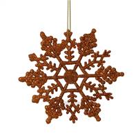 4" Burn Orange Glit Snowflake 24/Pvc Bx