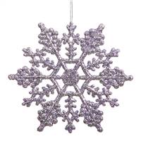 4" Lavender Glitter Snowflake 24/Pvc Box