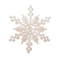 4" Ivory Glitter Snowflake 24/Pvc Box