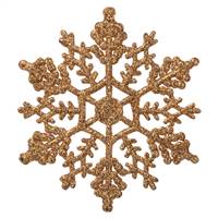 4" Rose Gold Glitter Snowflake 24/Pvc Bx