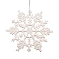 6.25" White Glitter Snowflake 12/Pvc Box