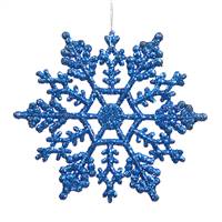 6.25" Blue Glitter Snowflake 12/Pvc Box