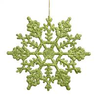 6.25" Lime Glitter Snowflake 12/Pvc Box