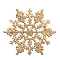 6.25" Antq Gold Glit Snowflake 12/Pvc Bx