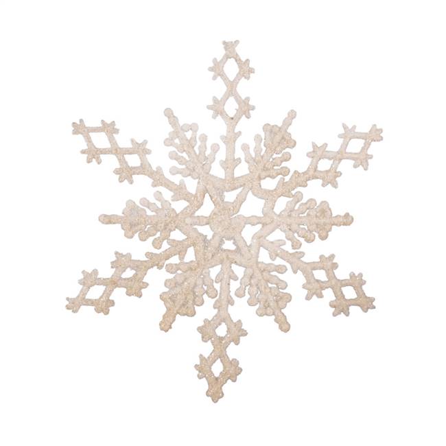 6.25" Ivory Glitter Snowflake 12/Pvc Box